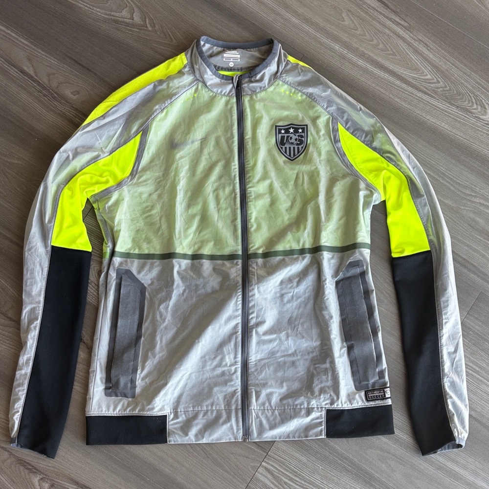 Nike Gray and Yellow Windbreaker Jacket